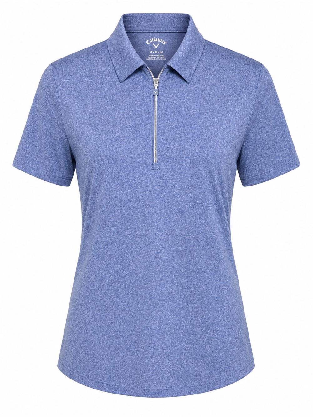 Callaway Golf Polo Shirt Women Medium Blue Heather 1/4 Zip Athletic Performance
